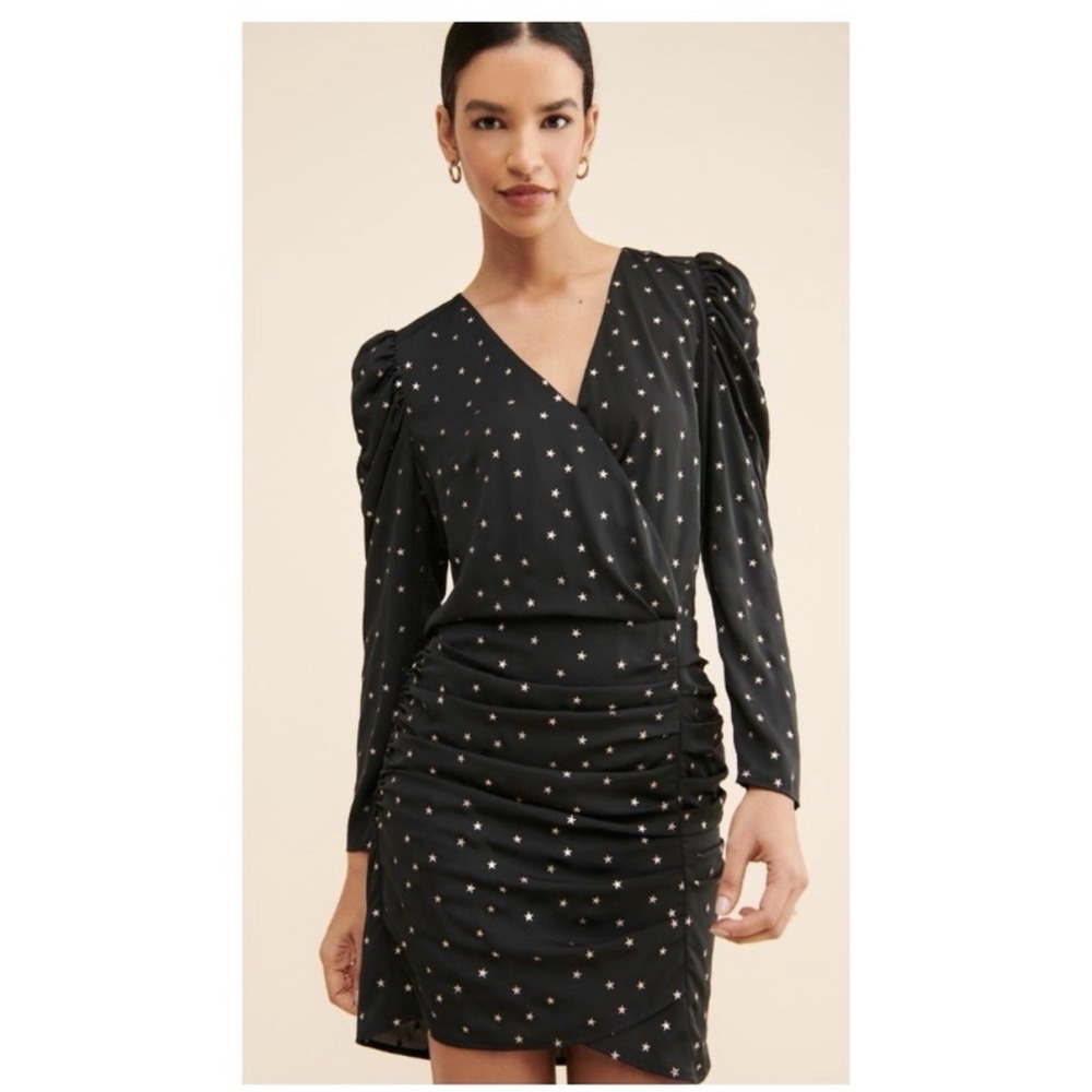 Current Air Dew Drop Star Mini Dress Womens Medium Gothic Whimsigoth Black Party